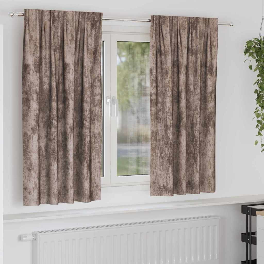 vidaXL Samtvorhänge mit Vorhängen 2 pcs Cappuccino 175 x 140 cm Samt