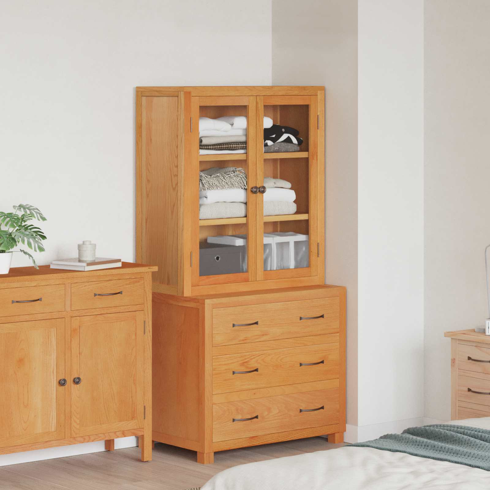 vidaXL Aufbewahrungsmöbel-Set mit Tür 2 Stk. Braun 80 x 50 x 160 cm