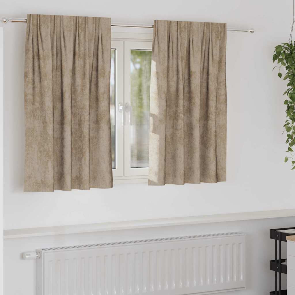 vidaXL Samtvorhänge mit Vorhängen 2 pcs Champagner 140 x 140 cm Samt