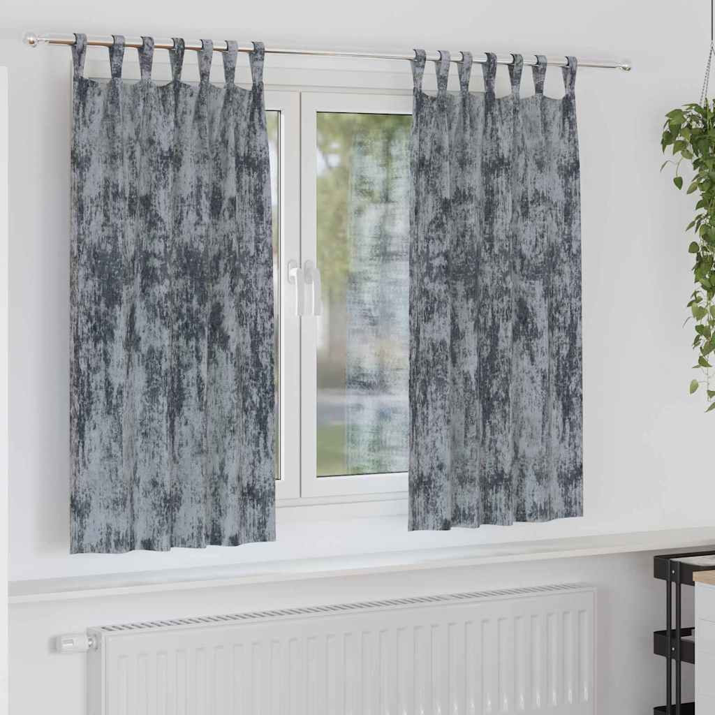 vidaXL Samtvorhänge mit Vorhängen 2 pcs Silber Grau 175 x 140 cm Samt