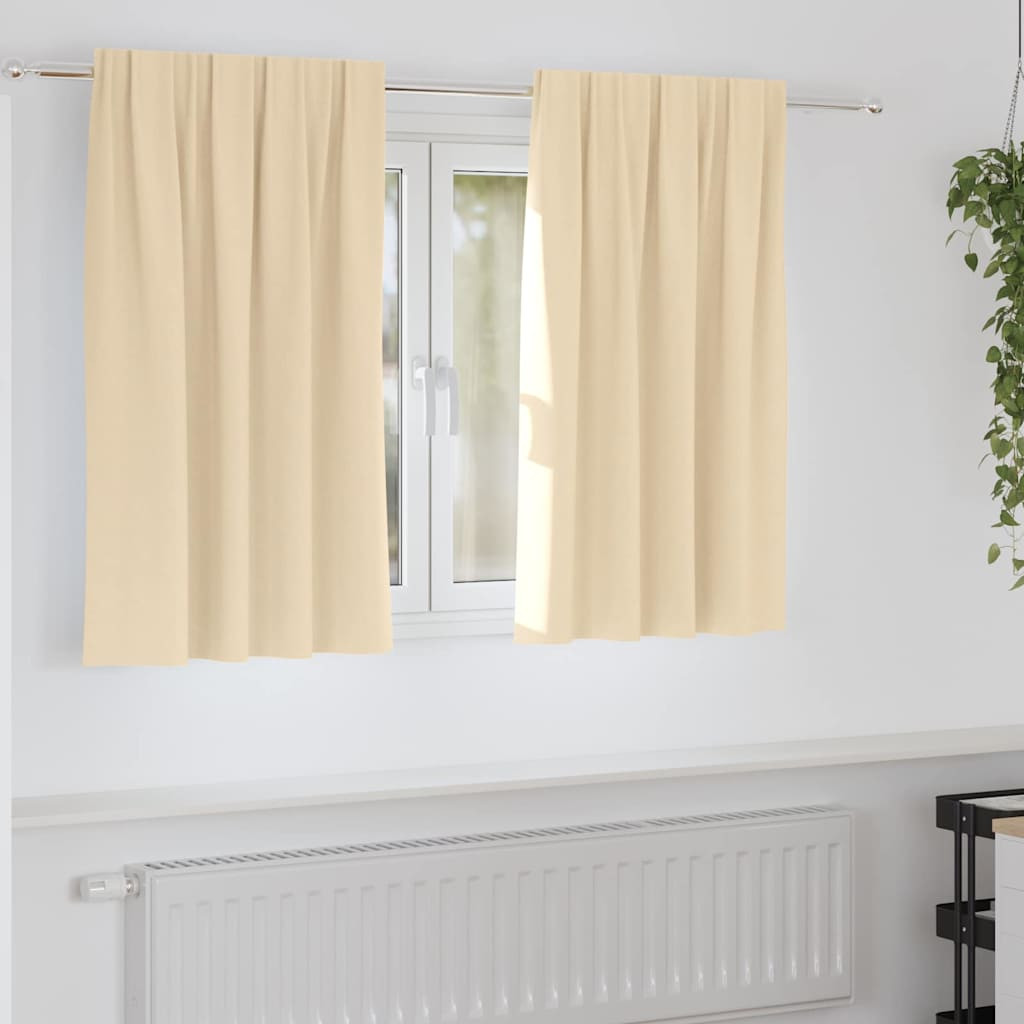 vidaXL Verdunkelungs-Vorhänge mit Ringen 2 pcs Creme 140 x 140 cm