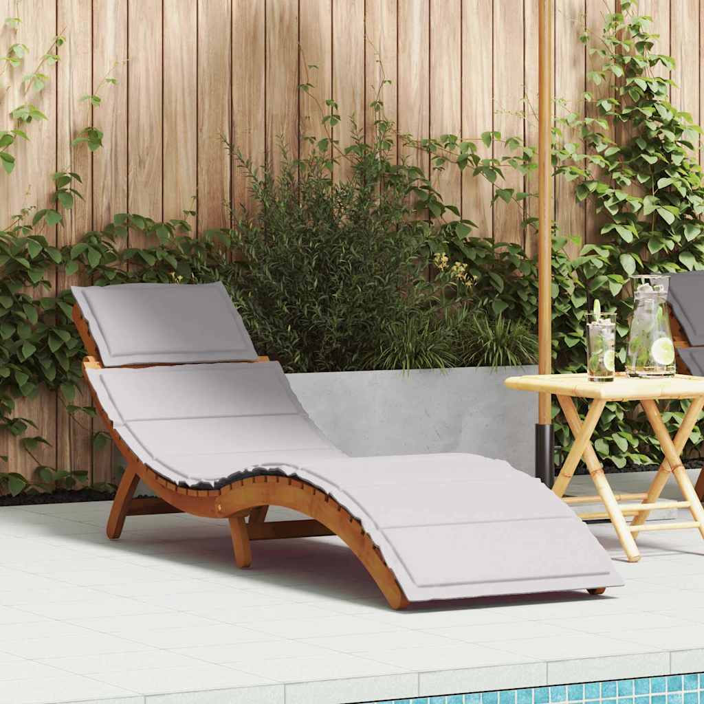 vidaXL Sonnenliege Hellgrau 55 x 184 x 64cm Massivholz Akazie