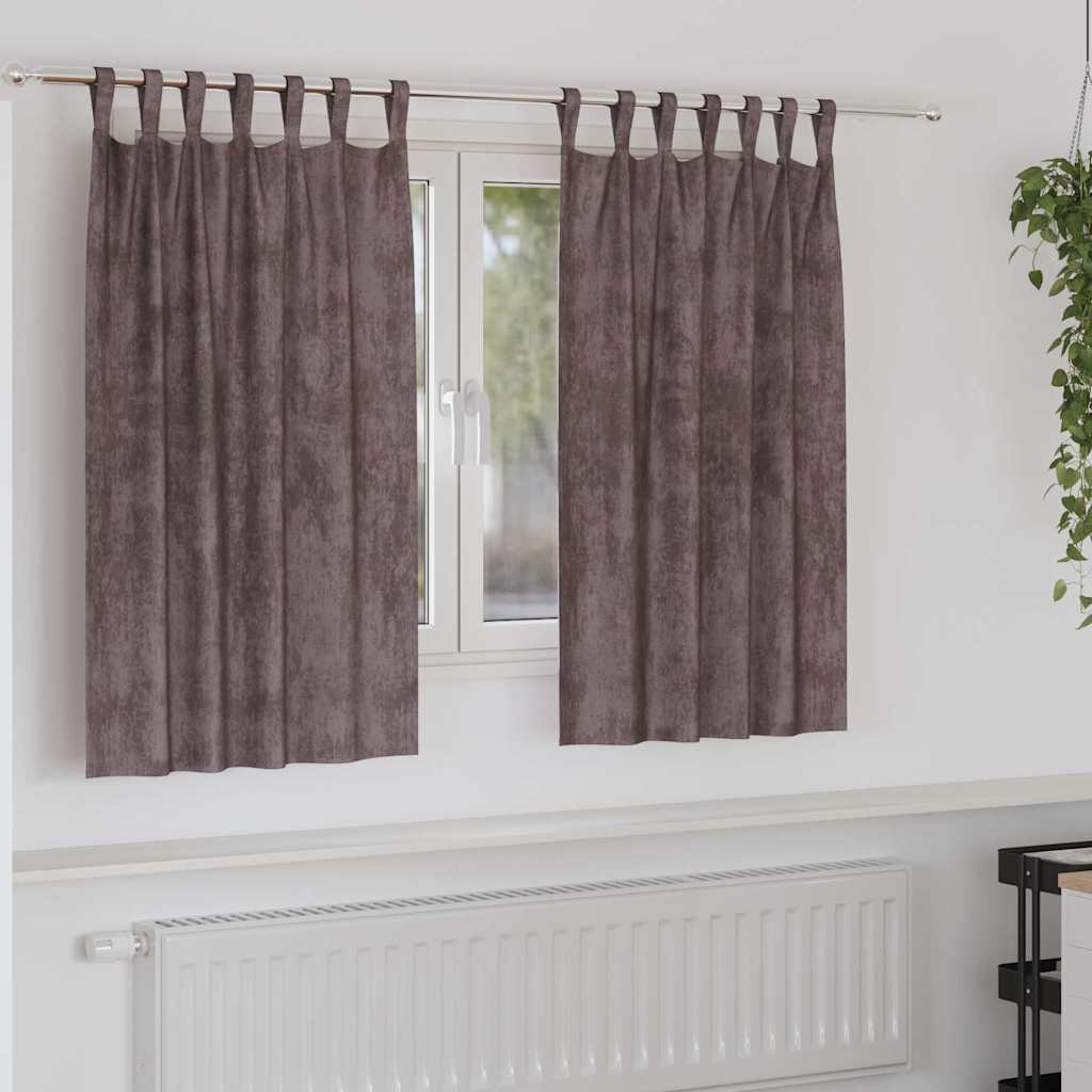 vidaXL Samtvorhänge mit Vorhängen 2 pcs Braun 140 x 140 cm Samt