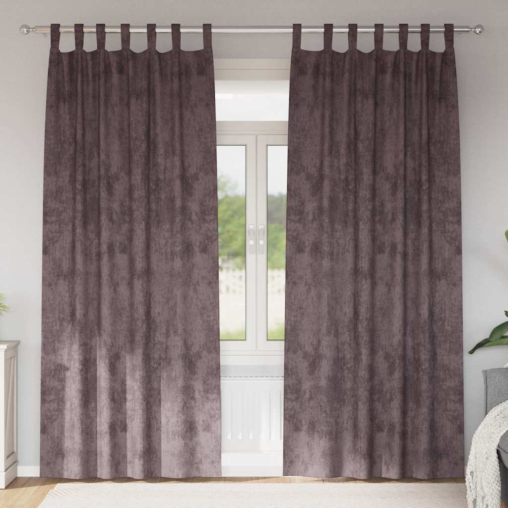 vidaXL Samtvorhänge mit Vorhängen 2 pcs Braun 225 x 140 cm Samt