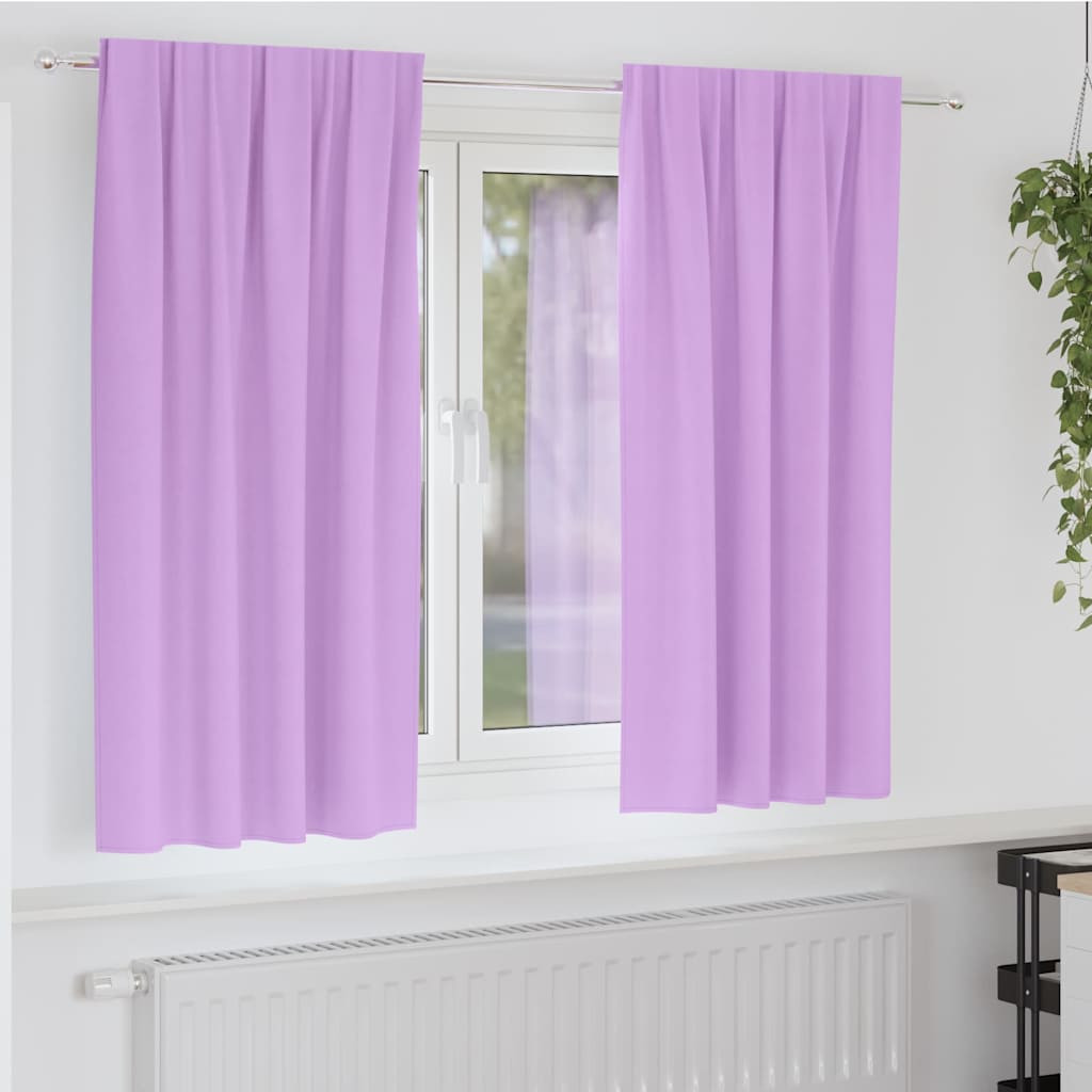 vidaXL Verdunkelungs-Vorhänge mit Ringen 2 pcs Lila 175 x 140 cm