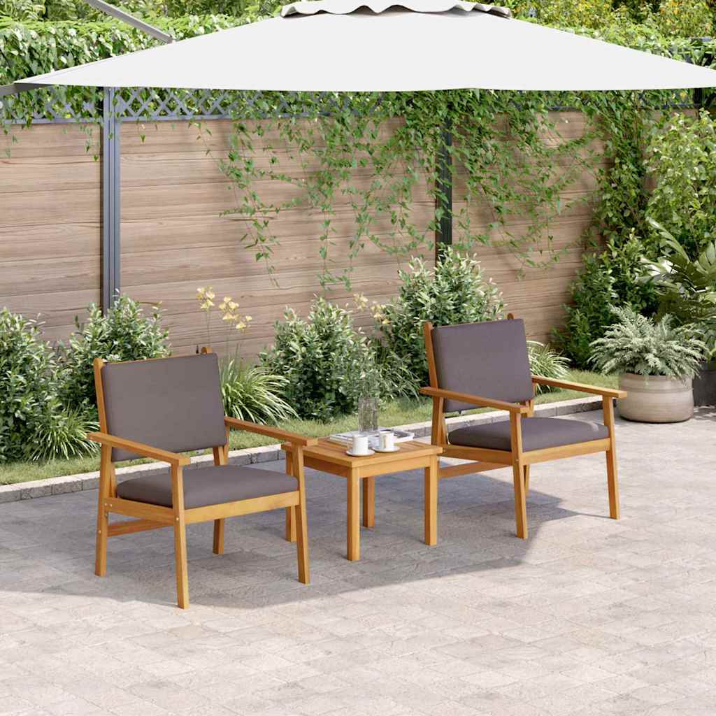 vidaXL Gartenstuhl mit Kissen 2 pcs Anthrazit Massivholz Akazie