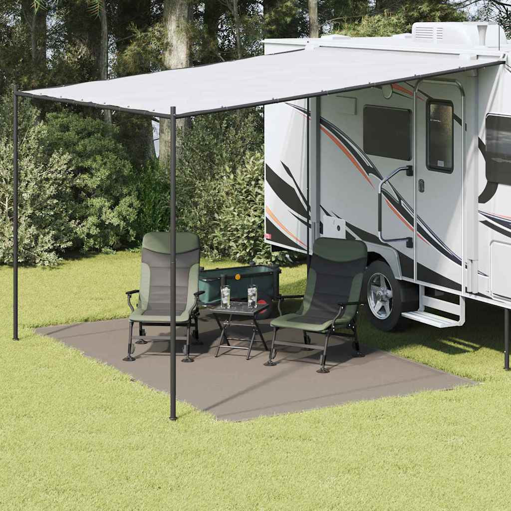 vidaXL Zeltteppich Hellgrau 400 x 250 cm Polyethylen