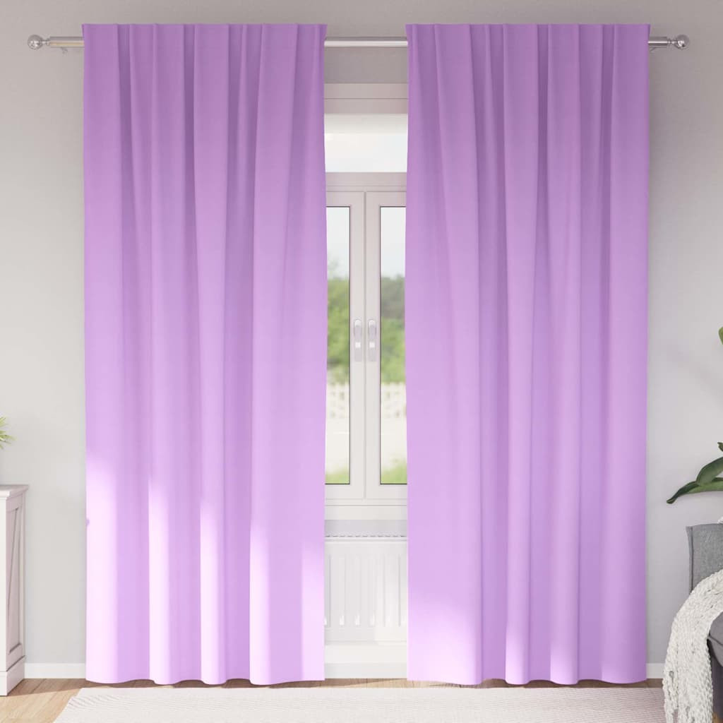 vidaXL Verdunkelungs-Vorhänge mit Ringen 2 pcs Lila 245 x 140 cm