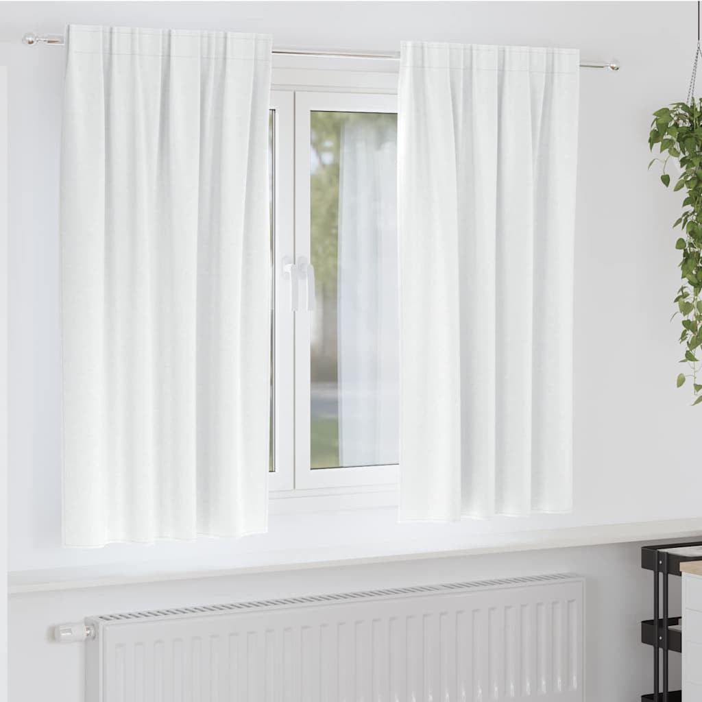 vidaXL Verdunkelungs-Vorhänge mit Ringen 2 pcs Hellweiß 175 x 140 cm