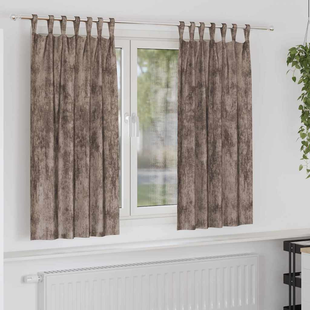 vidaXL Samtvorhänge mit Vorhängen 2 pcs Cappuccino 175 x 140 cm Samt