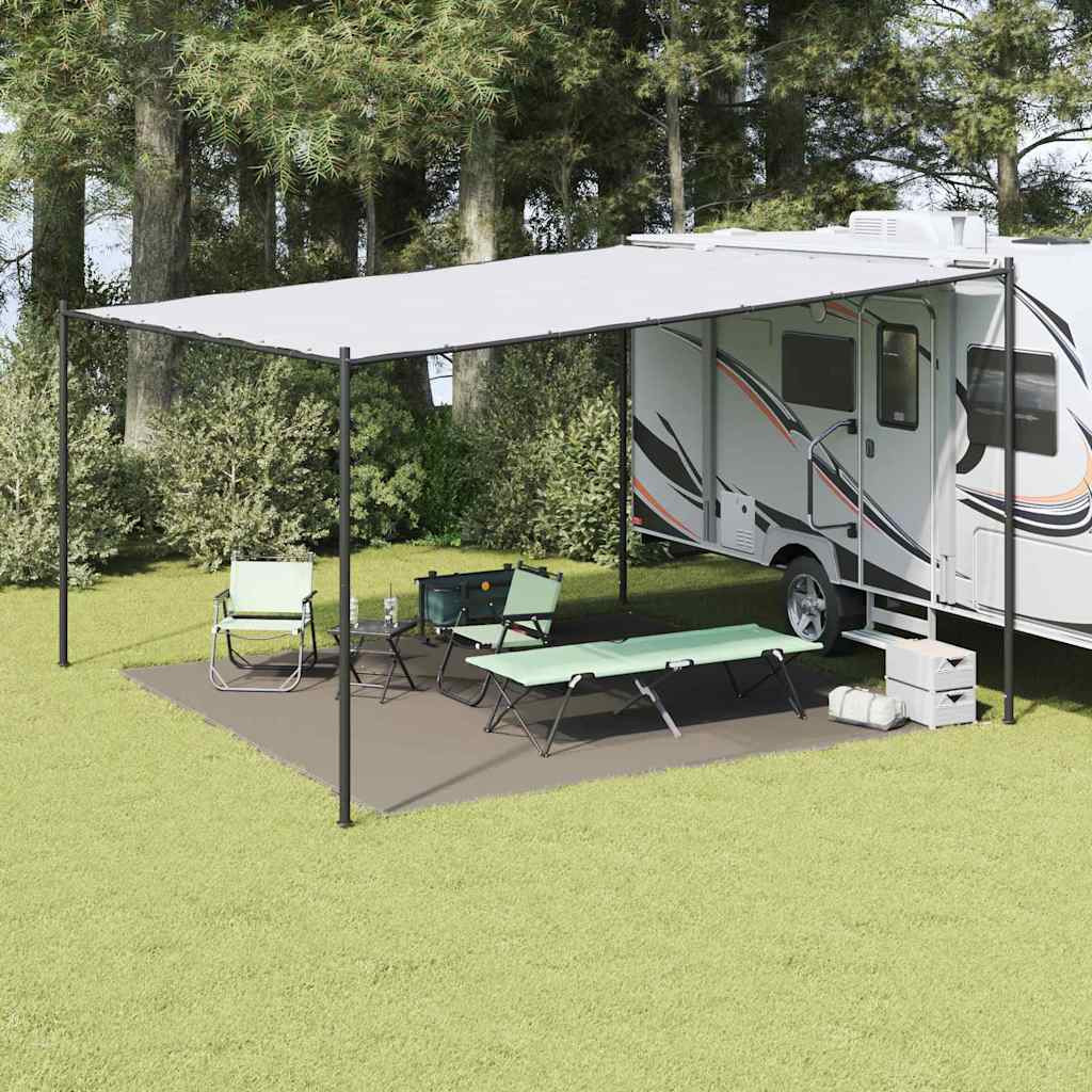 vidaXL Zeltteppich Hellgrau 400 x 400 cm Polyethylen