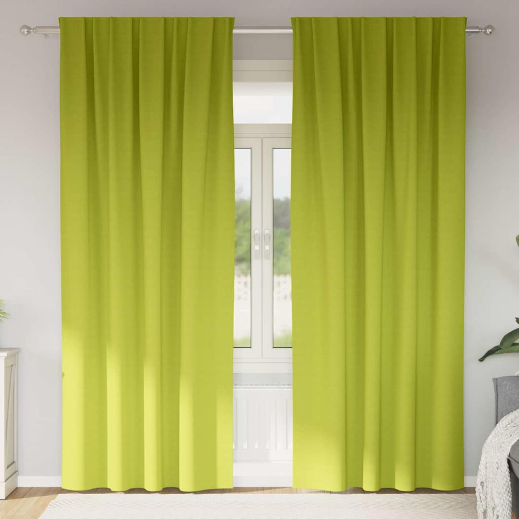 vidaXL Verdunkelungs-Vorhänge mit Ringen 2 pcs Grün 260 x 140 cm