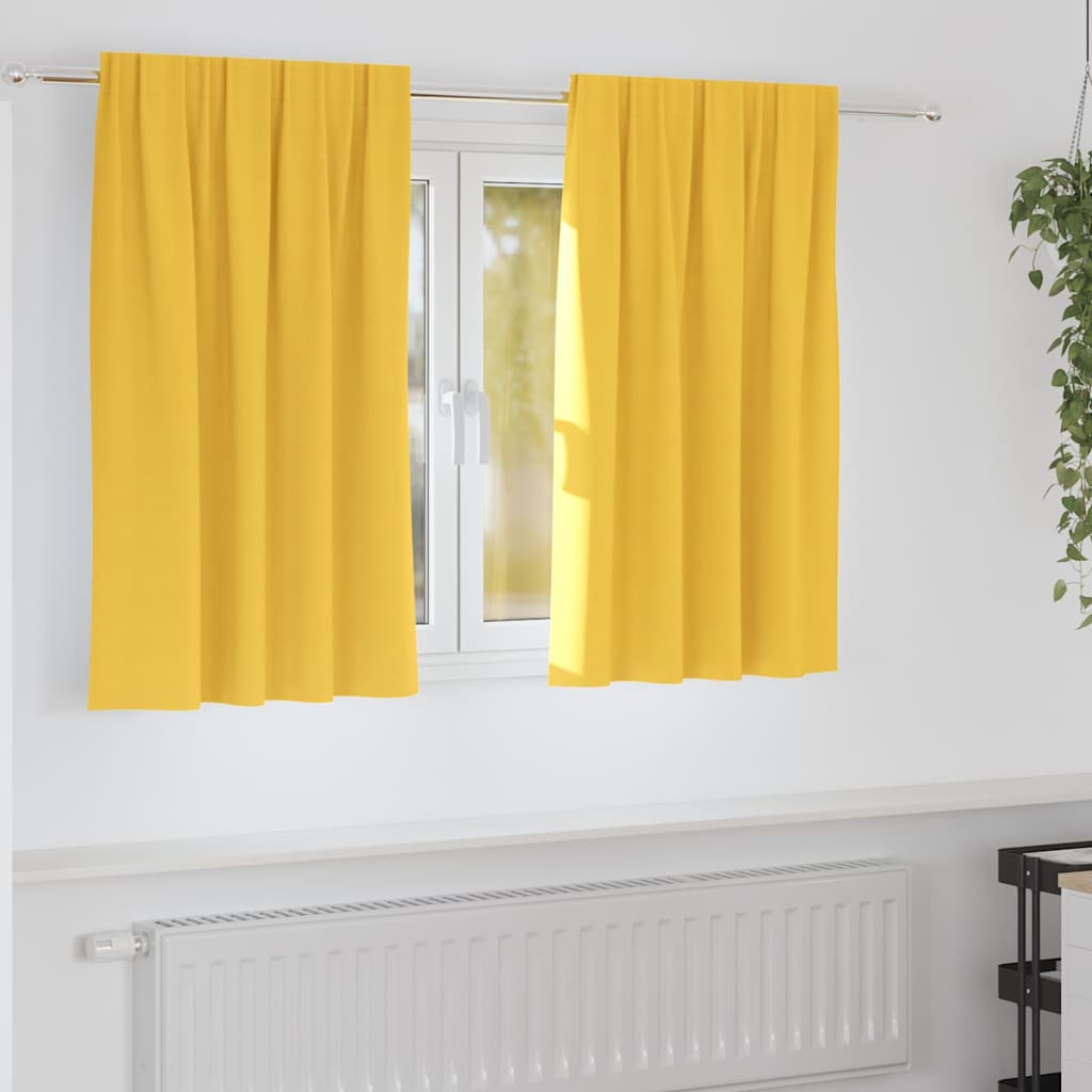 vidaXL Verdunkelungs-Vorhänge mit Ringen 2 pcs Senfgelb 140 x 140 cm