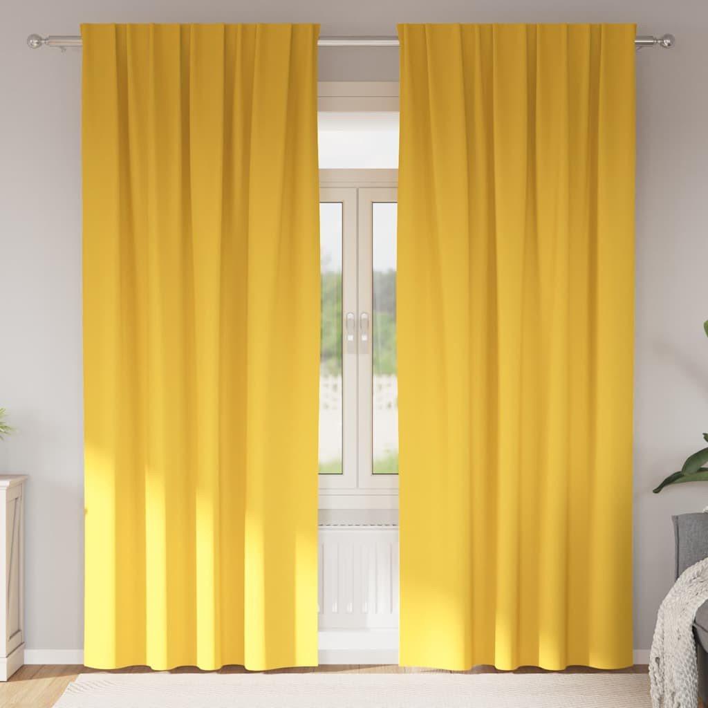 vidaXL Verdunkelungs-Vorhänge mit Ringen 2 pcs Senfgelb 245 x 140 cm