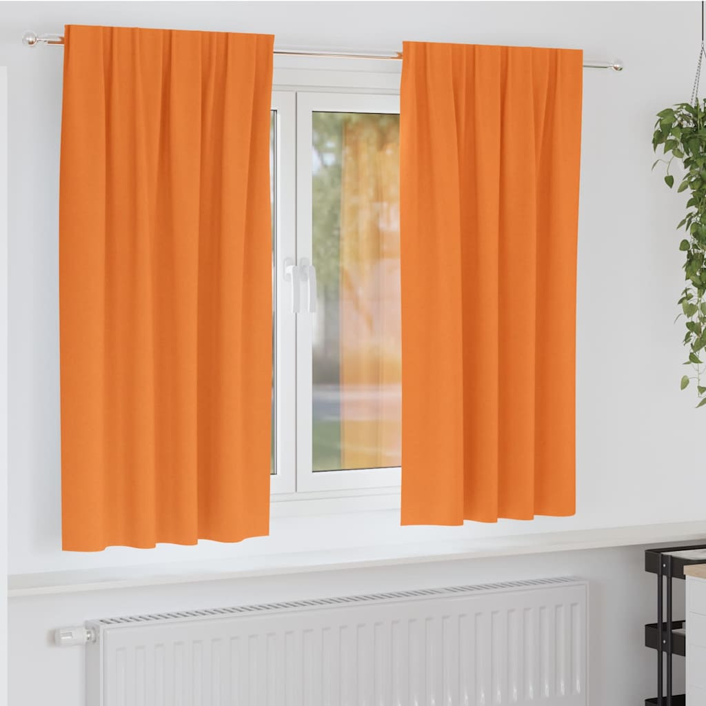 vidaXL Verdunkelungs-Vorhänge mit Ringen 2 pcs Orange 175 x 140 cm