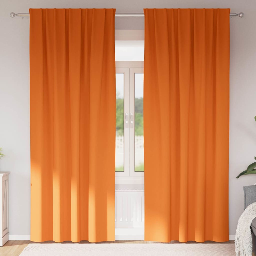 vidaXL Verdunkelungs-Vorhänge mit Ringen 2 pcs Helles Orange