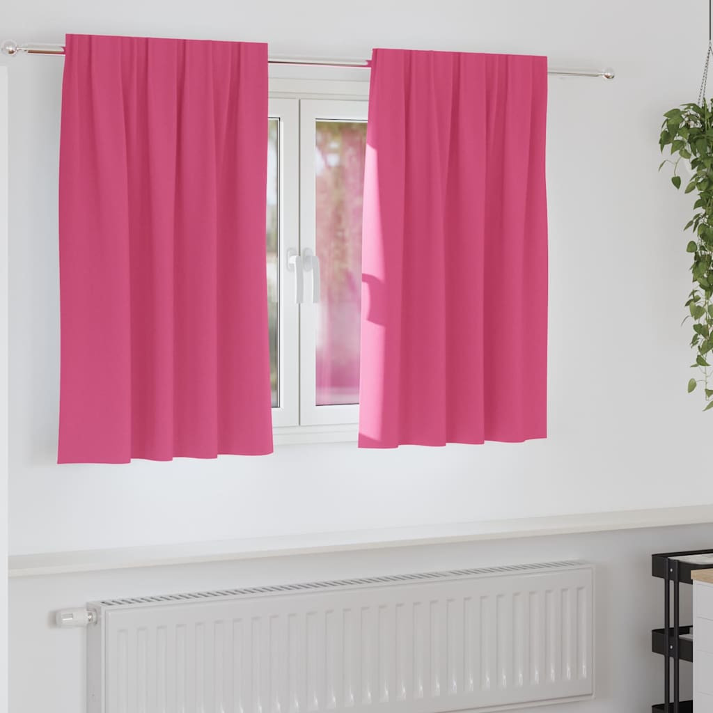 vidaXL Verdunkelungs-Vorhänge mit Ringen 2 pcs Helles Pink