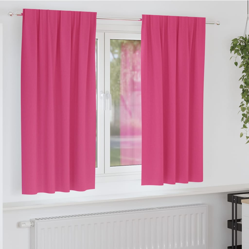 vidaXL Verdunkelungs-Vorhänge mit Ringen 2 pcs Helles Pink