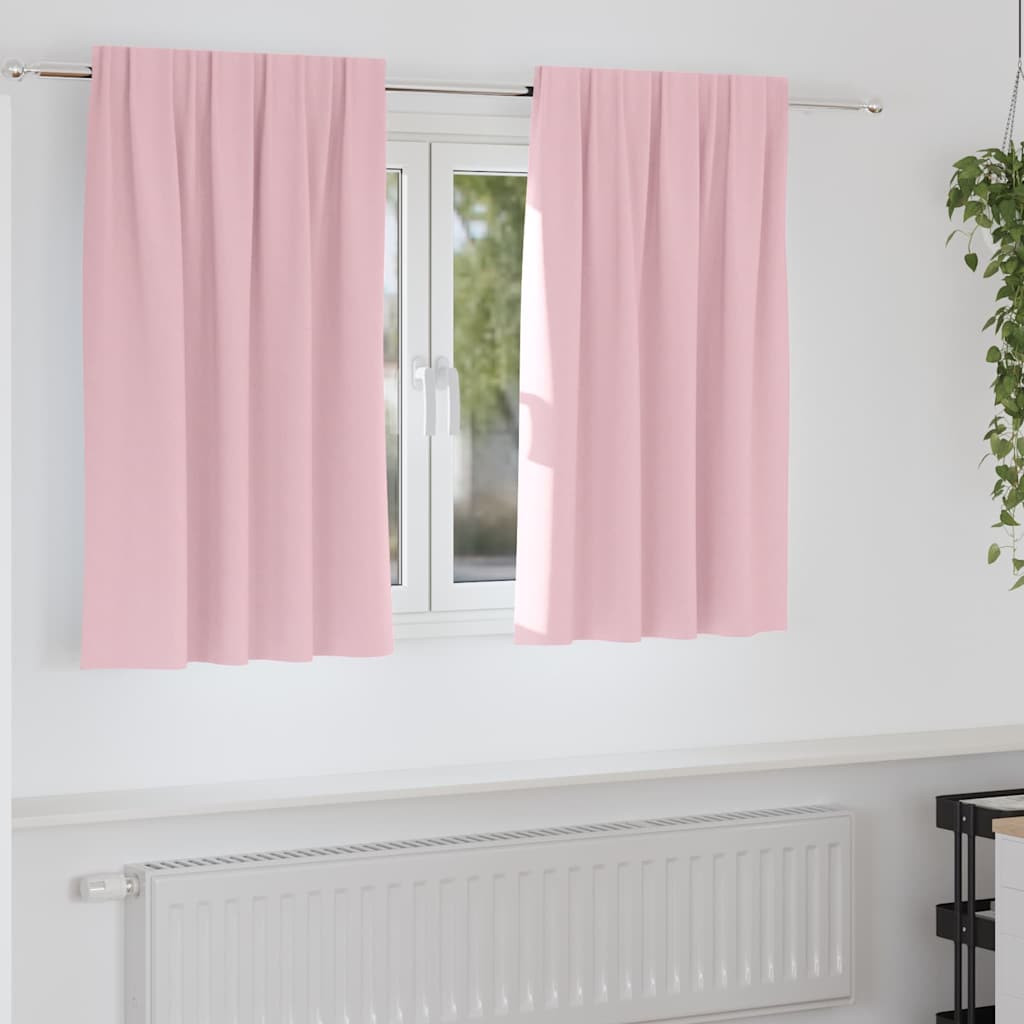 vidaXL Verdunkelungs-Vorhänge mit Ringen 2 pcs Babyrosa 140 x 140 cm