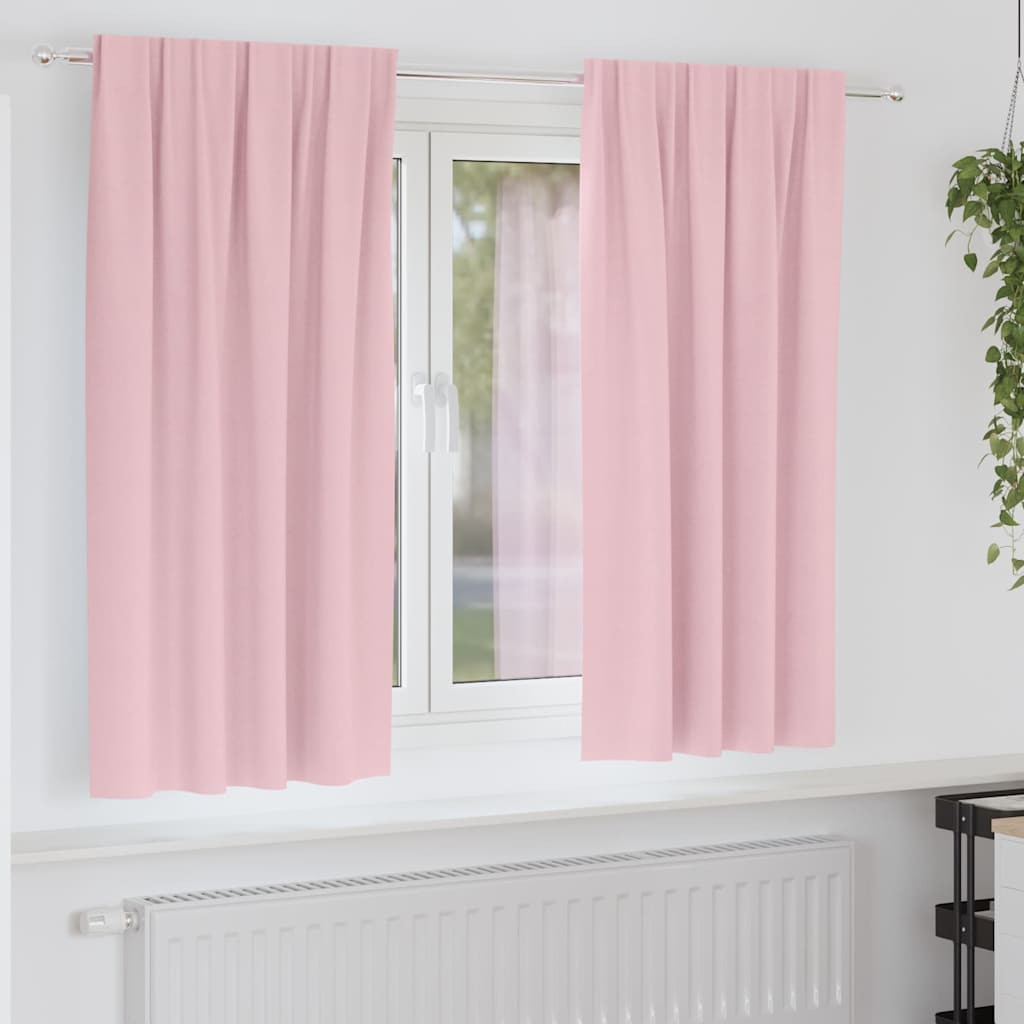 vidaXL Verdunkelungs-Vorhänge mit Ringen 2 pcs Babyrosa 175 x 140 cm