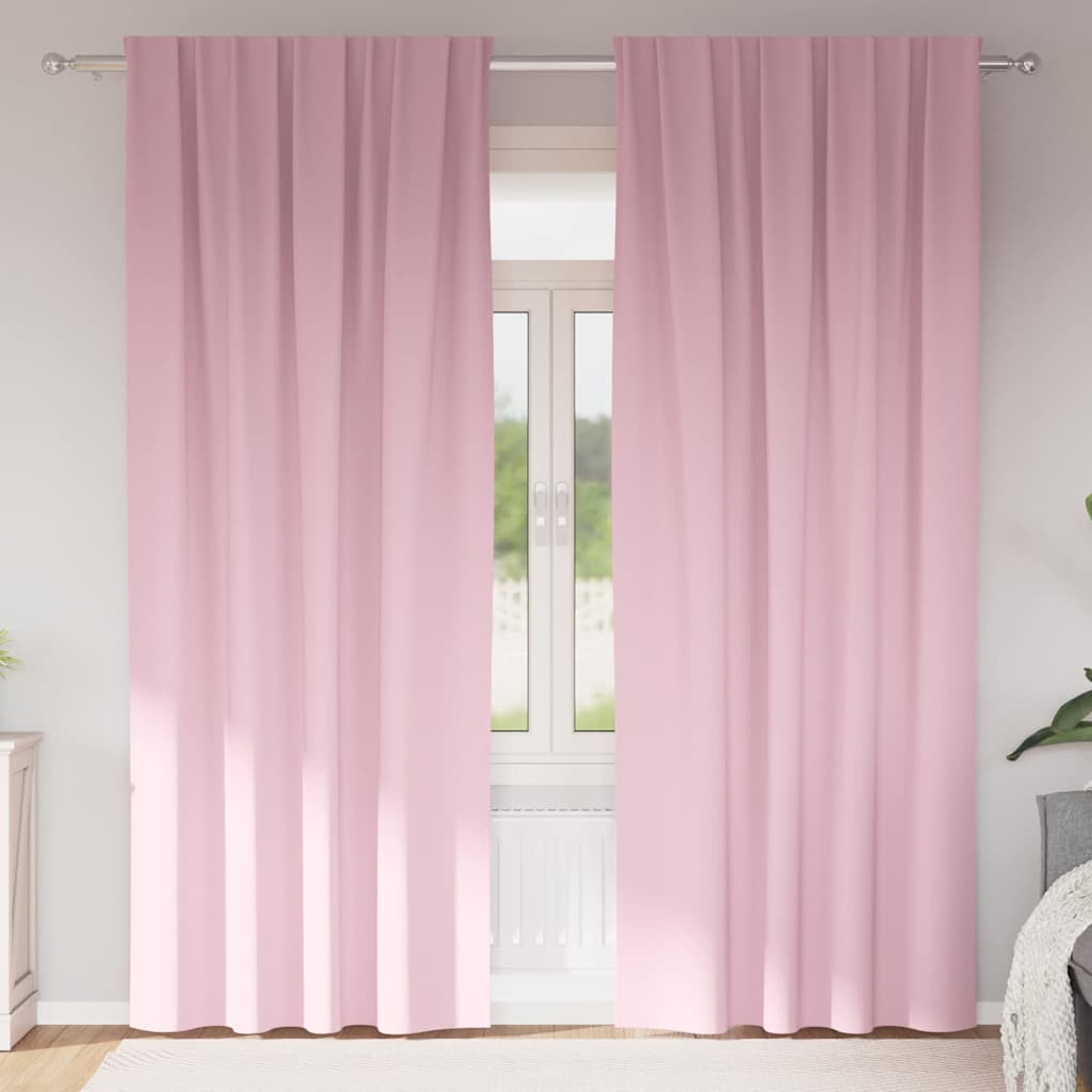 vidaXL Verdunkelungs-Vorhänge mit Ringen 2 pcs Babyrosa 245 x 140 cm
