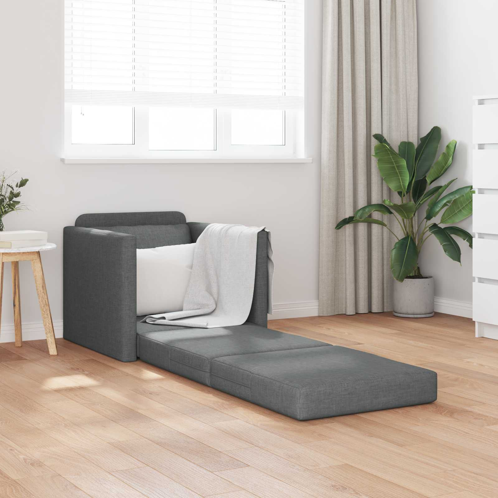 vidaXL Schlafsofa 60cm Dunkelgrau Stoff