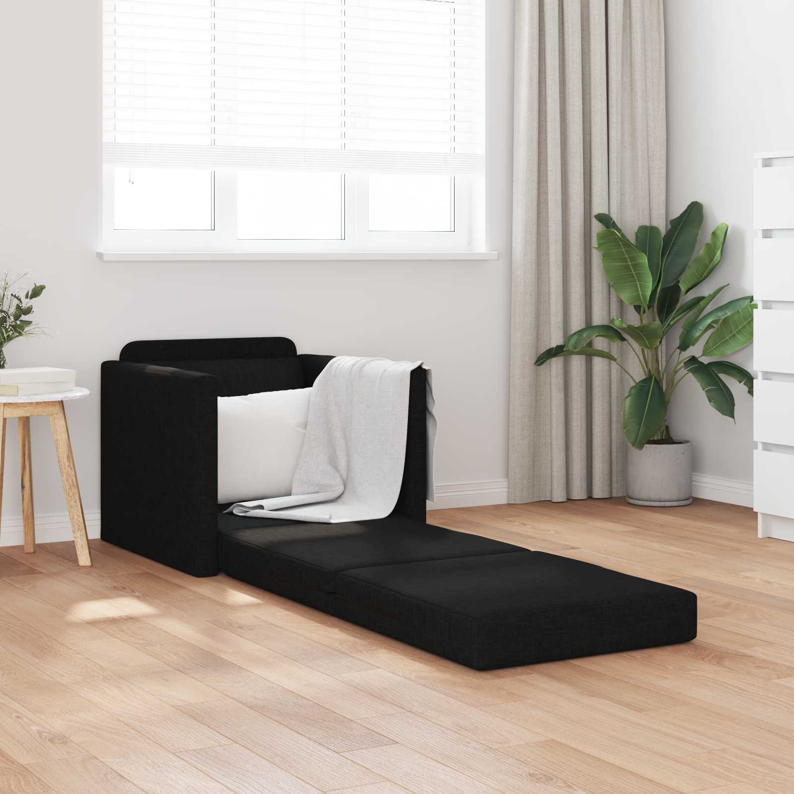 vidaXL Schlafsofa Schwarz 74 x 77 x 81 cm Stoff