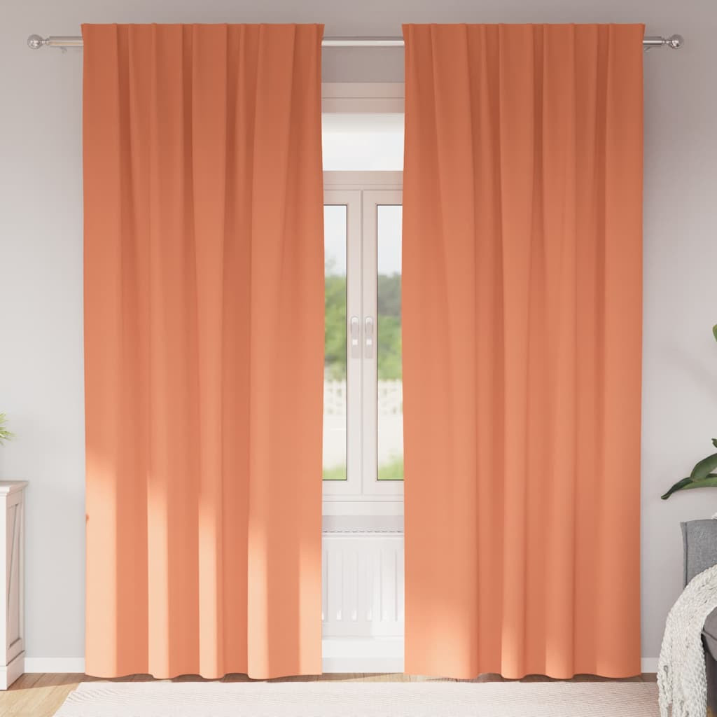 vidaXL Verdunkelungs-Vorhänge mit Ringen 2 pcs Terrakotta 225 x 140 cm