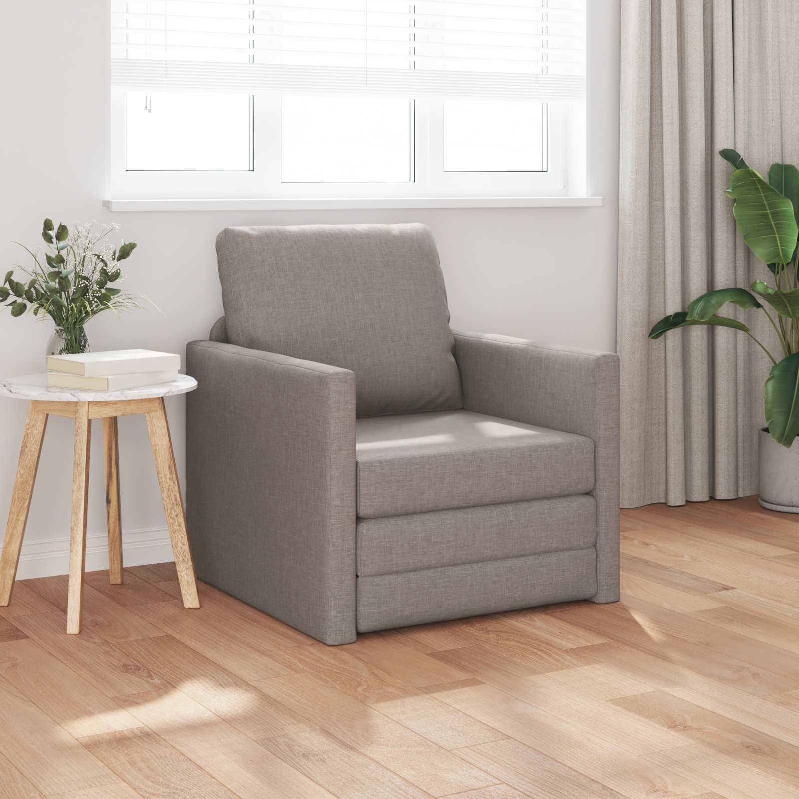 vidaXL Schlafsofa Taupe 74 x 77 x 81 cm Stoff