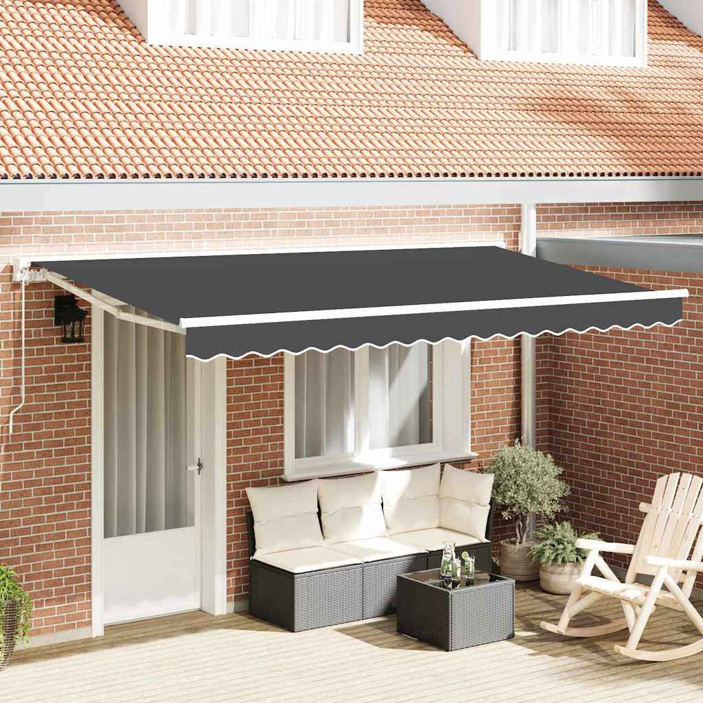 vidaXL Markisenersatzstoff Anthrazit 380 x 195 cm Polyester