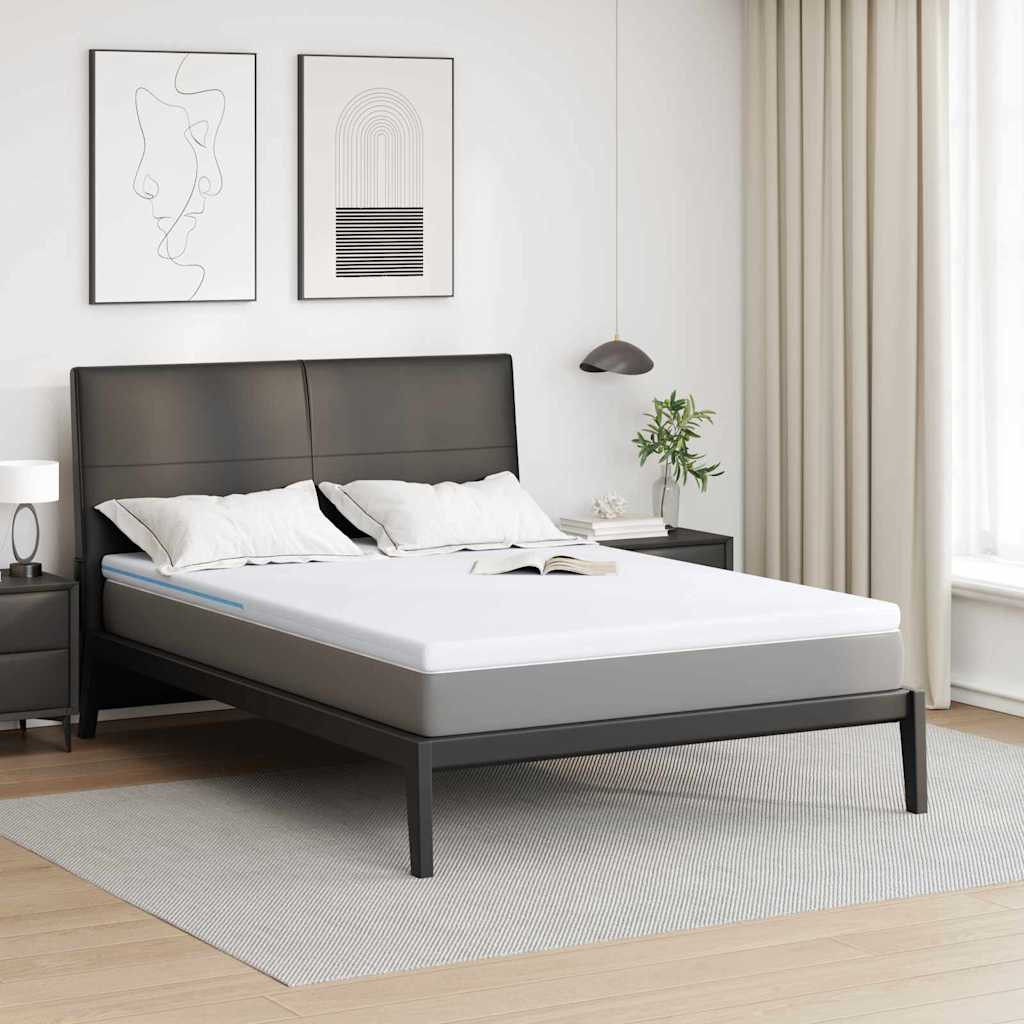 vidaXL Matratzenauflage Weiß 140 x 200 cm Jacquard-Stoff