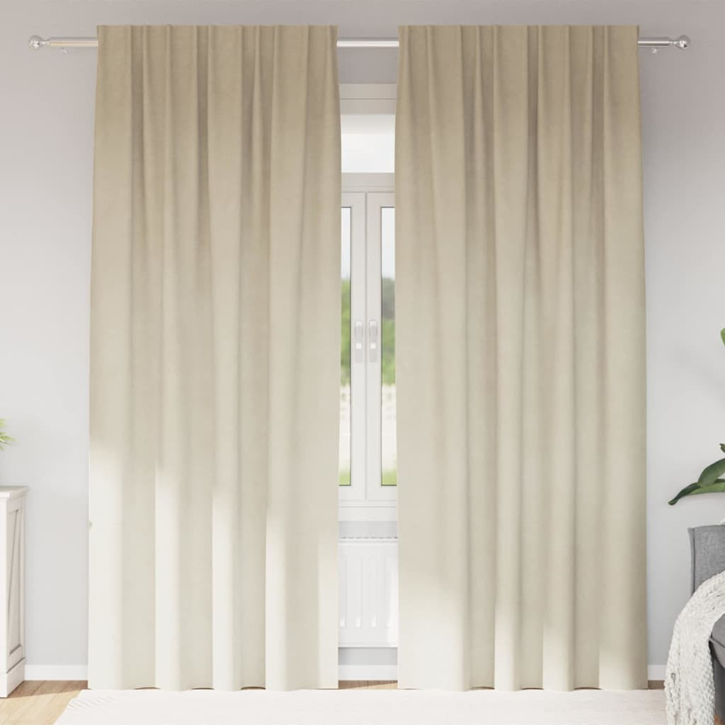 vidaXL Verdunkelungsvorhänge 2 pcs Creme 140 x 245 cm Samt