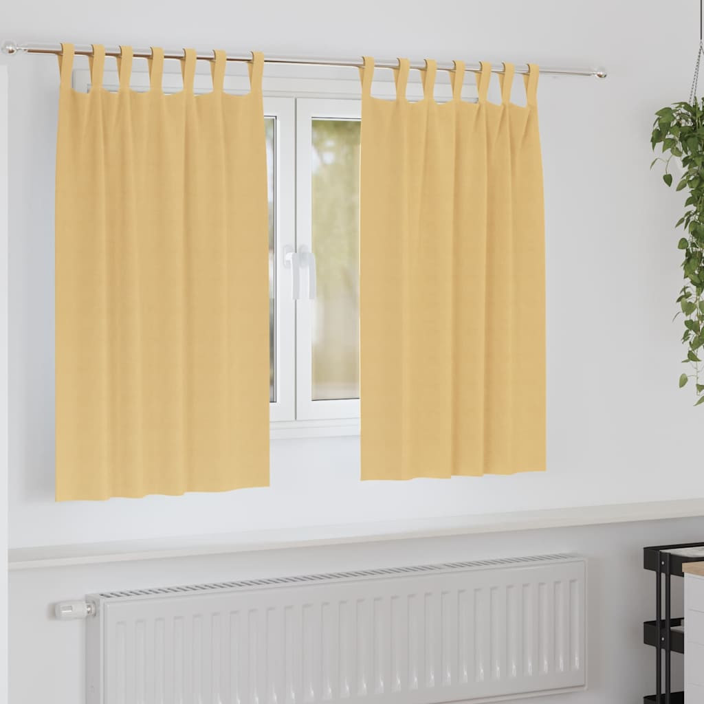 vidaXL Verdunkelungs-Vorhänge mit Ringen 2 pcs Beige 140 x 140 cm