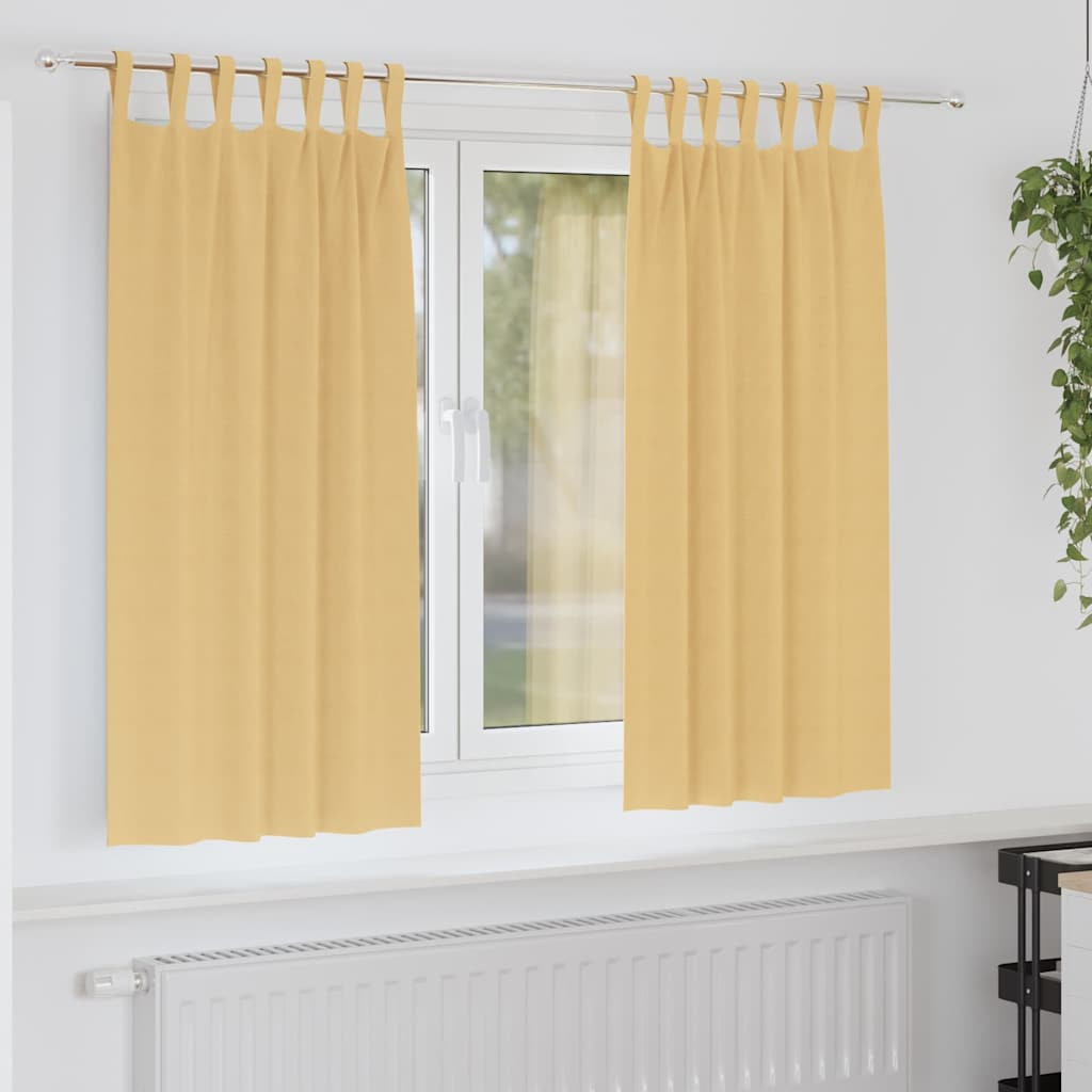 vidaXL Verdunkelungs-Vorhänge mit Ringen 2 pcs Beige 175 x 140 cm