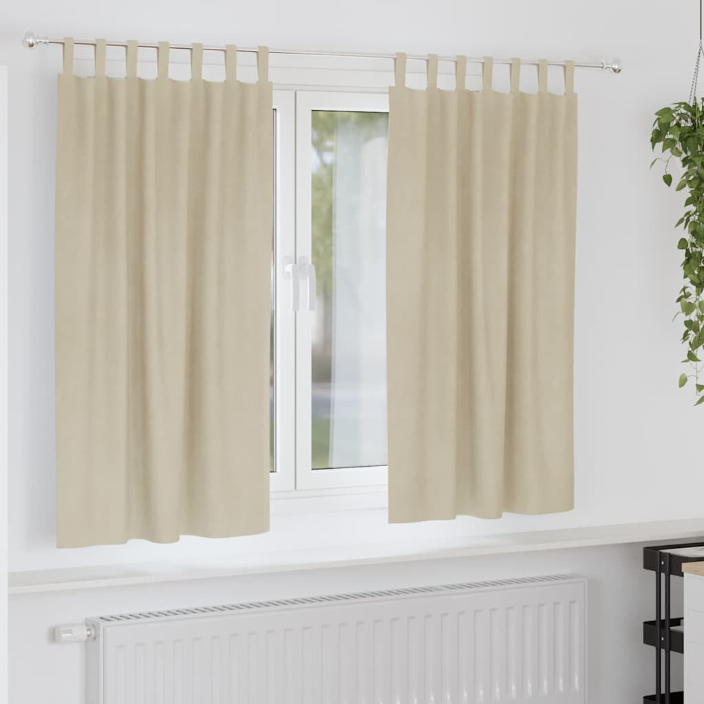 vidaXL Verdunkelungsvorhänge 2 pcs Creme 140 x 175 cm Samt