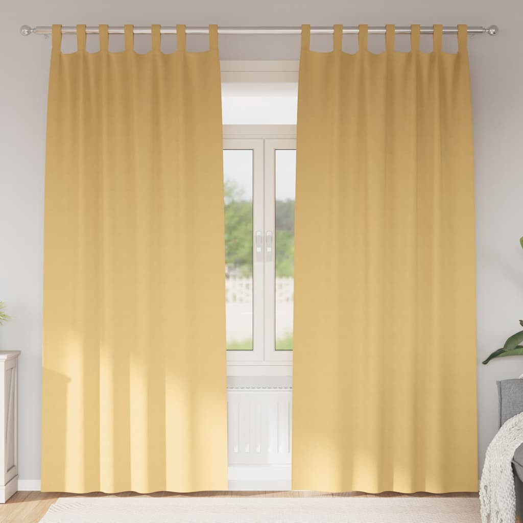 vidaXL Verdunkelungs-Vorhänge mit Ringen 2 pcs Beige 245 x 140 cm