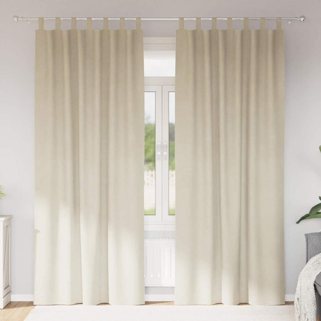 vidaXL Verdunkelungsvorhänge 2 pcs Creme 140 x 260 cm Samt