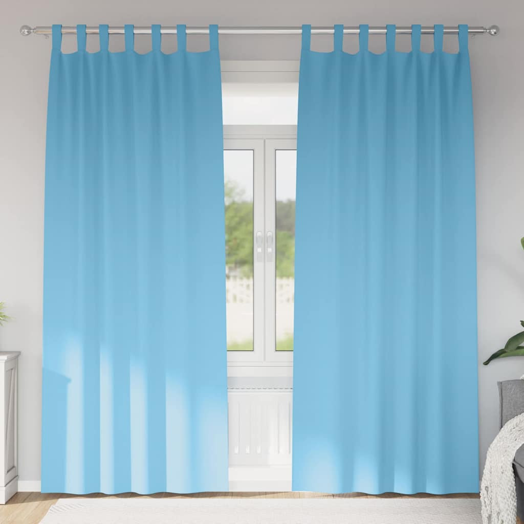 vidaXL Verdunkelungs-Vorhänge mit Ringen 2 pcs Himmelblau 260 x 140 cm