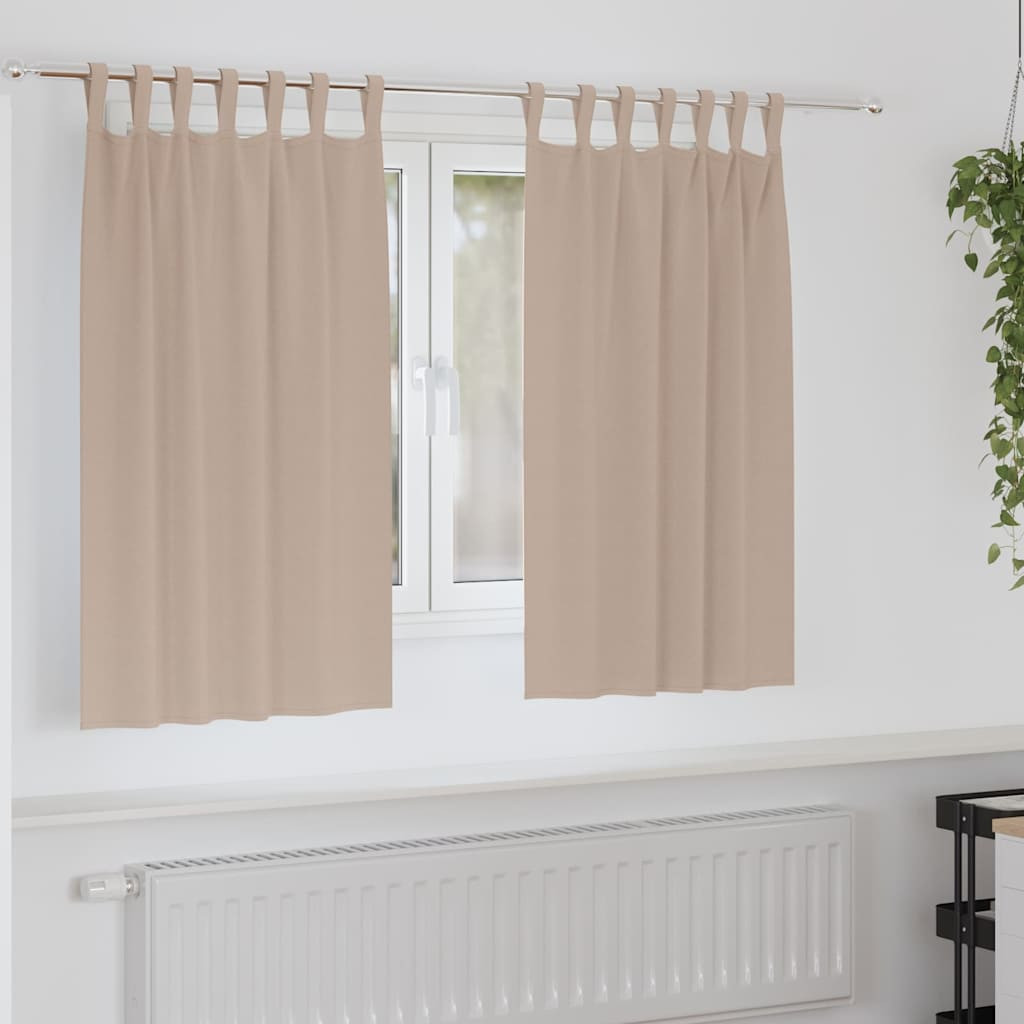 vidaXL Verdunkelungs-Vorhänge mit Ringen 2 pcs Taupe 140 x 140 cm