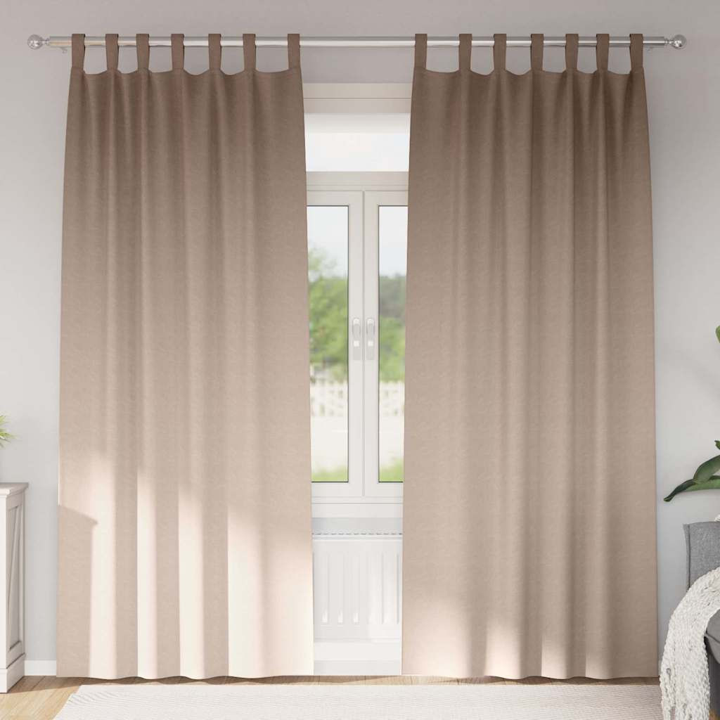 vidaXL Verdunkelungs-Vorhänge mit Ringen 2 pcs Taupe 225 x 140 cm