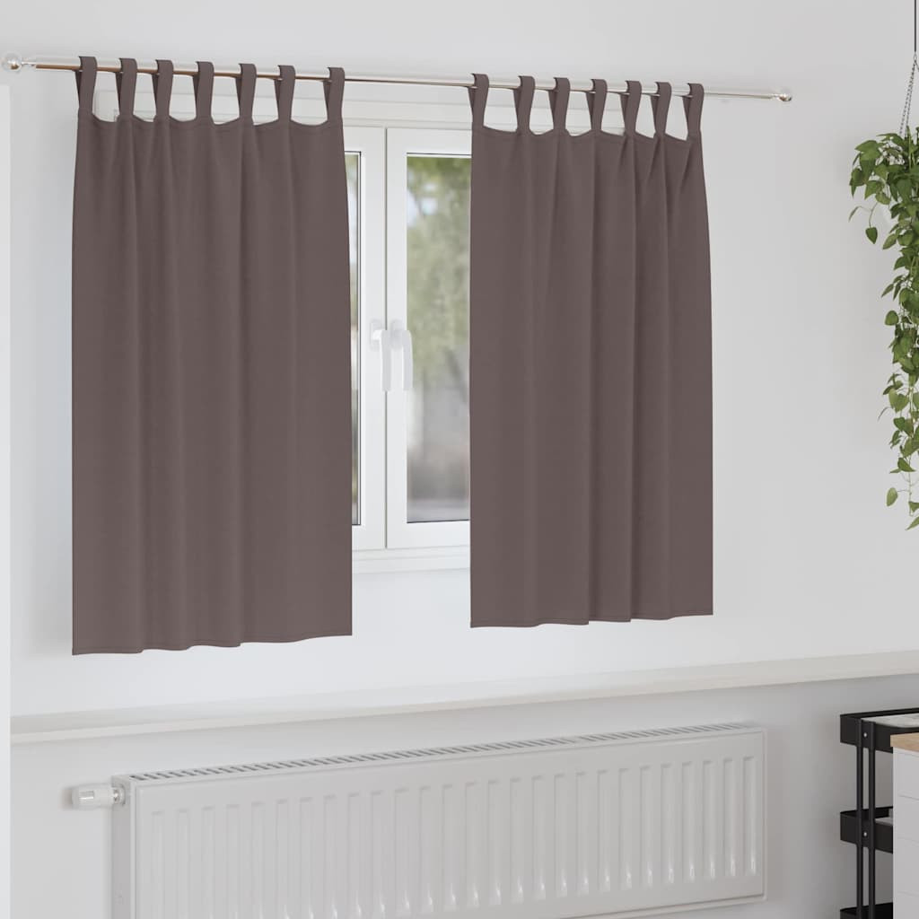 vidaXL Verdunkelungs-Vorhänge mit Ringen 2 pcs Dunkelbraun