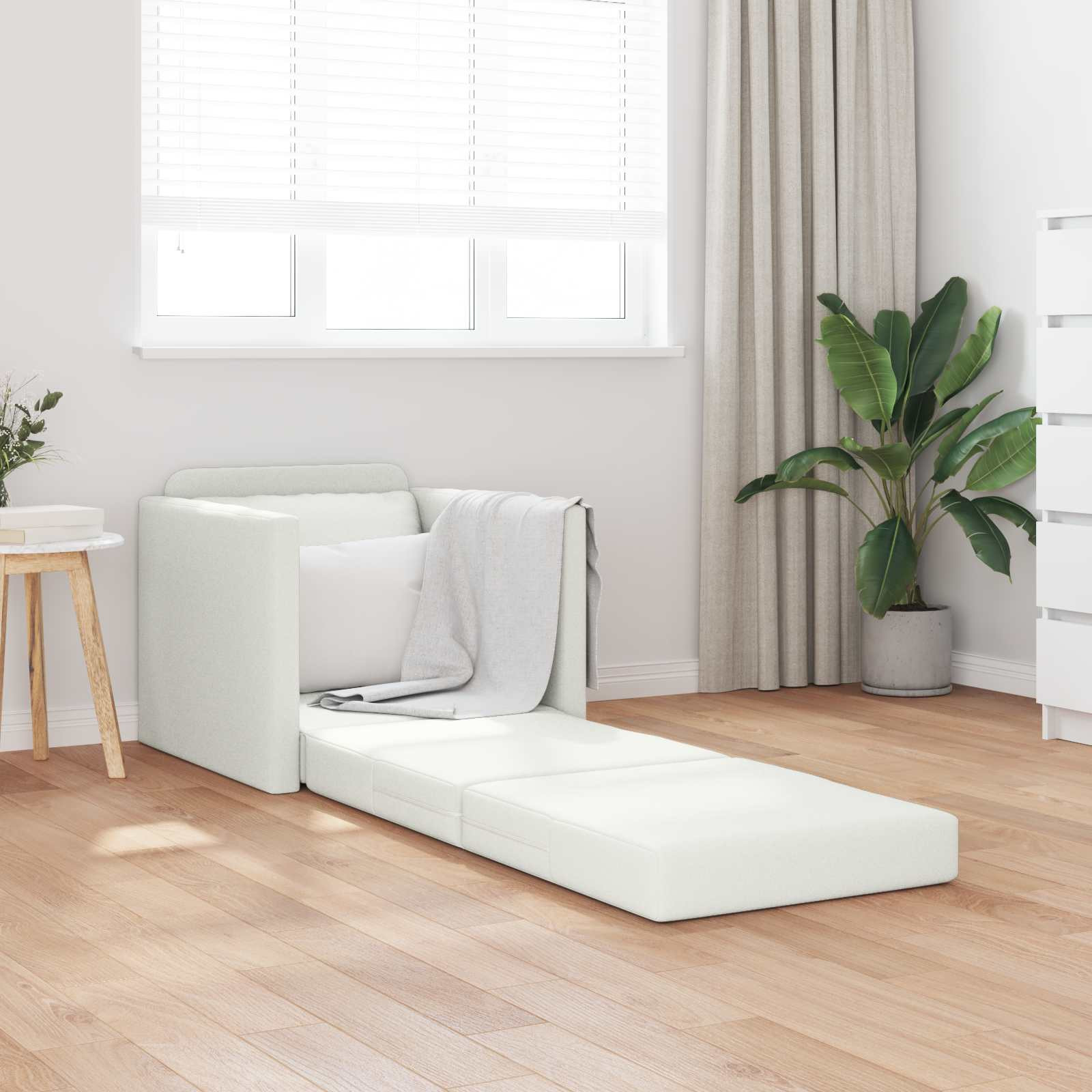 vidaXL Schlafsofa 60cm Weiß Kunstleder
