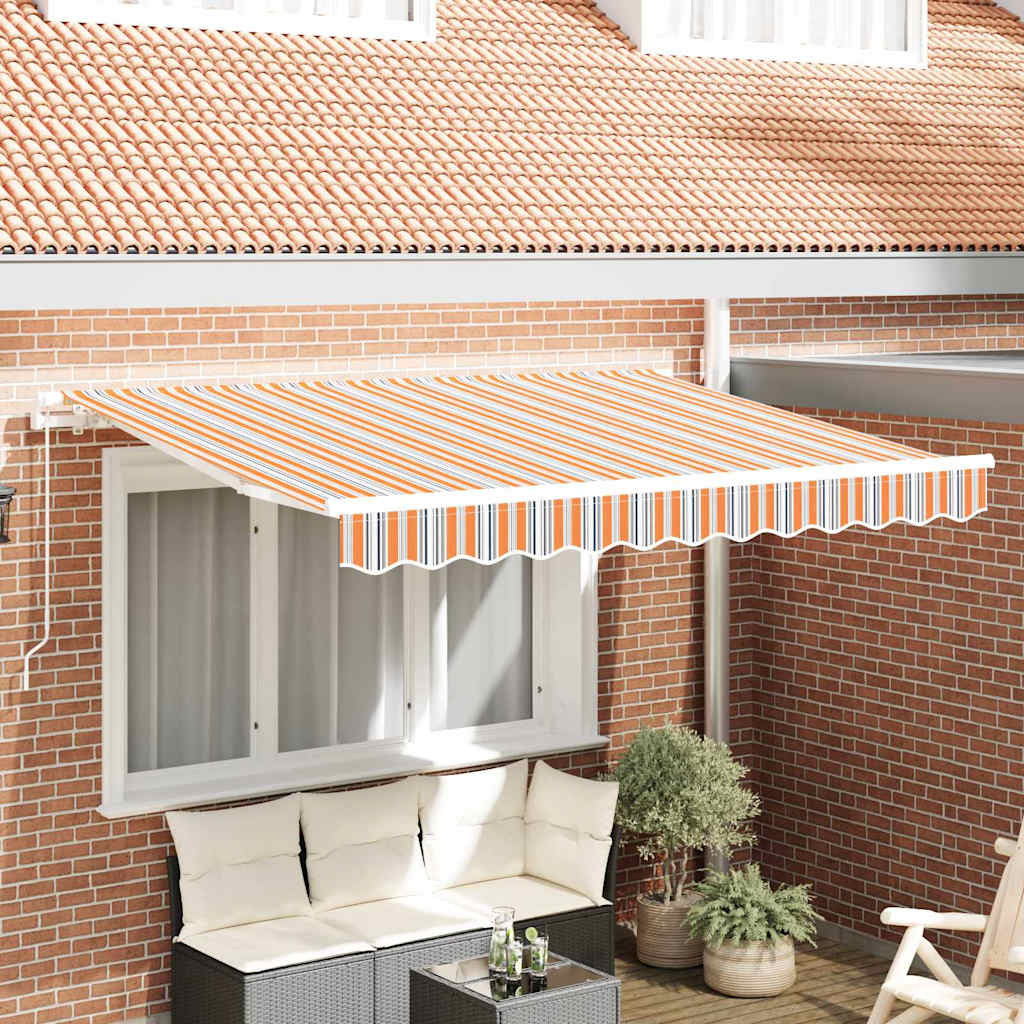 vidaXL Markisenersatzstoff Orange und Blau 330 x 195 cm Polyester