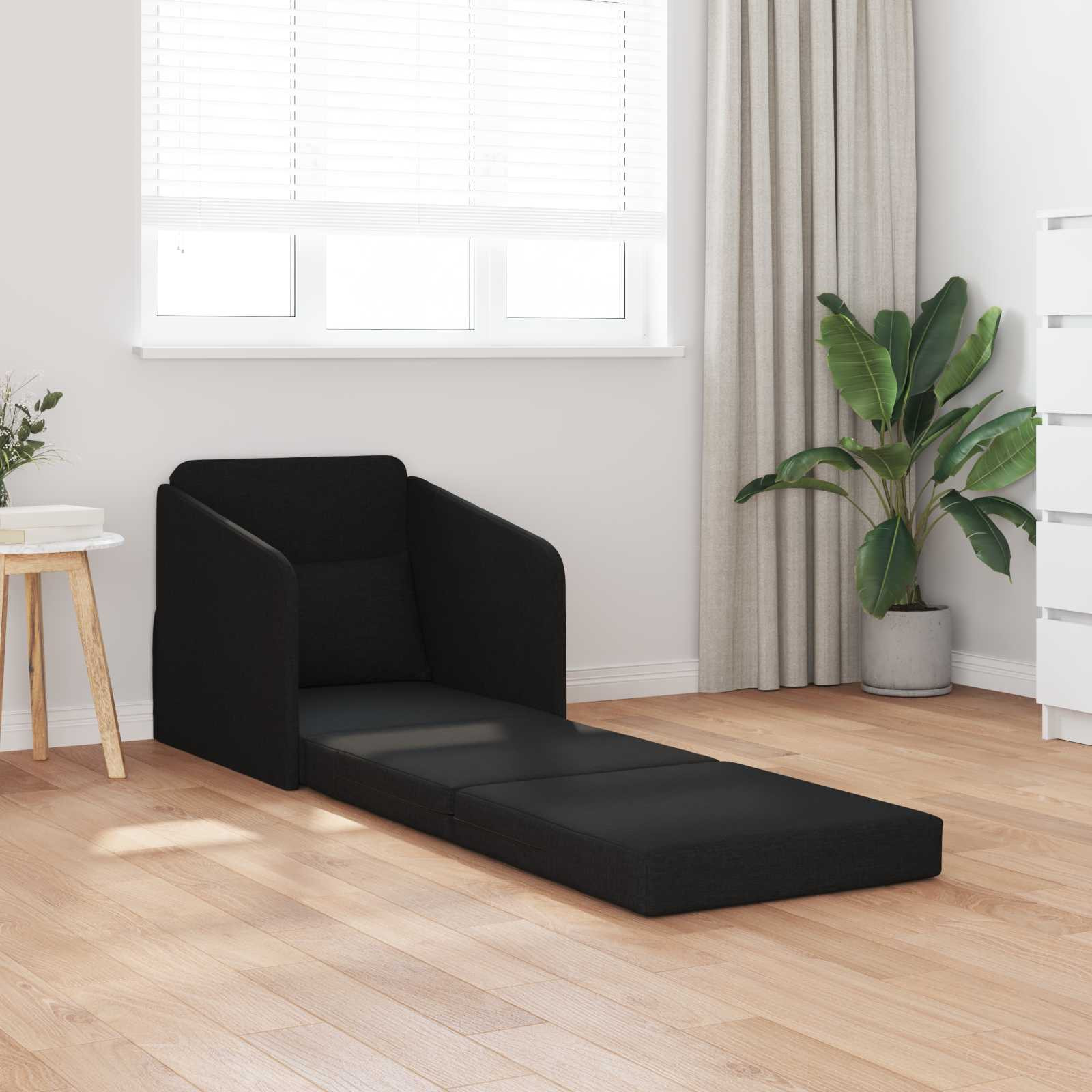 vidaXL Schlafsofa Schwarz 65 x 80 x 83 cm Stoff