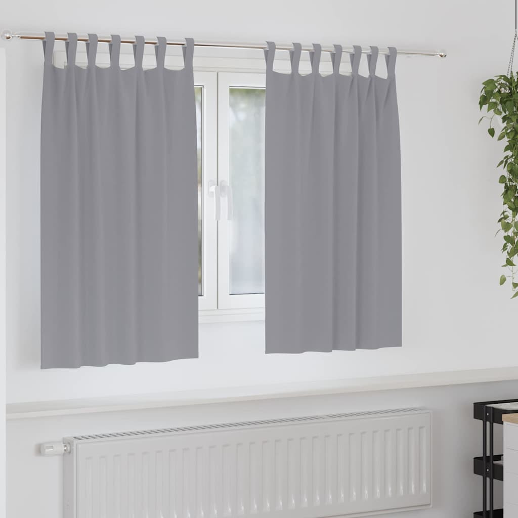 vidaXL Verdunkelungs-Vorhänge mit Ringen 2 pcs Hellgrau 140 x 140 cm