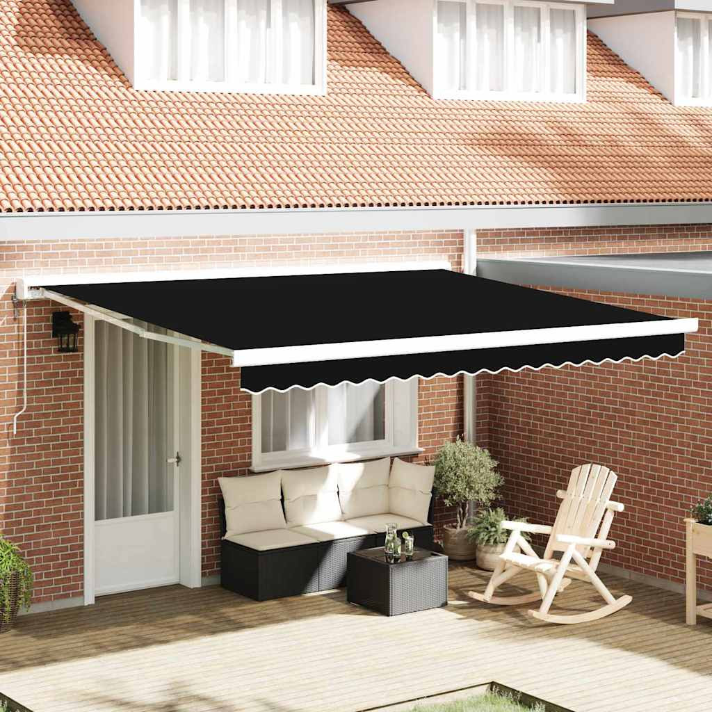 vidaXL Markisenersatzstoff Schwarz 380 x 295 cm Polyester