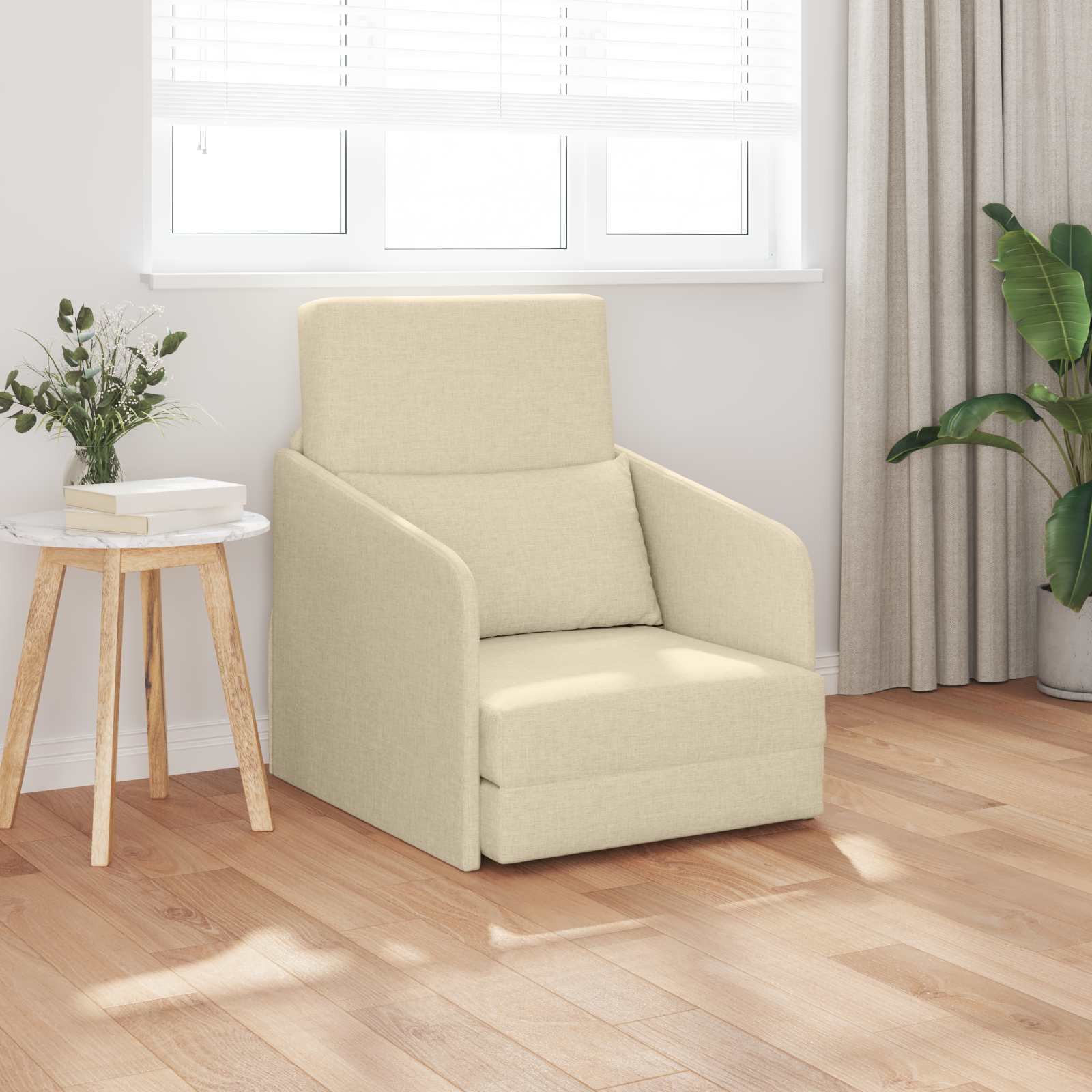 vidaXL Schlafsofa Creme 65 x 80 x 83 cm Stoff