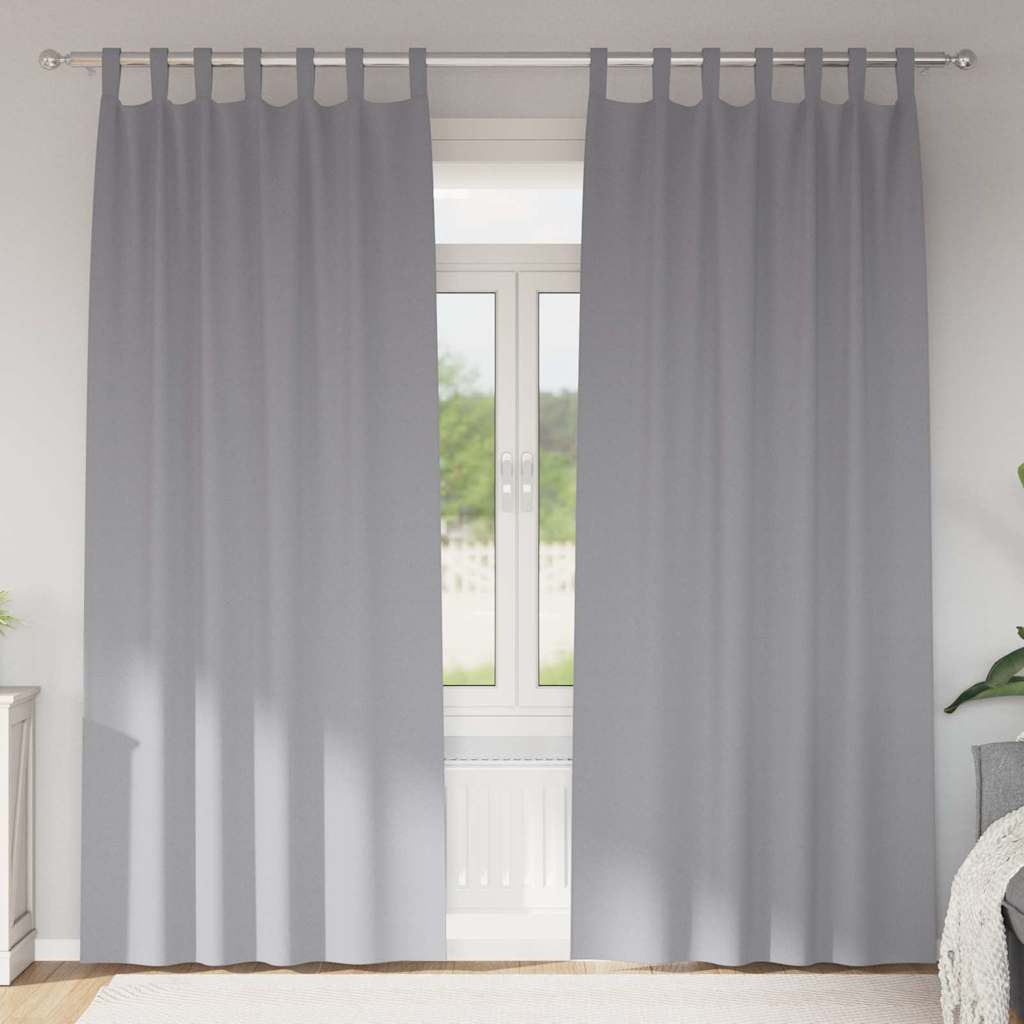 vidaXL Verdunkelungs-Vorhänge mit Ringen 2 pcs Hellgrau 260 x 140 cm