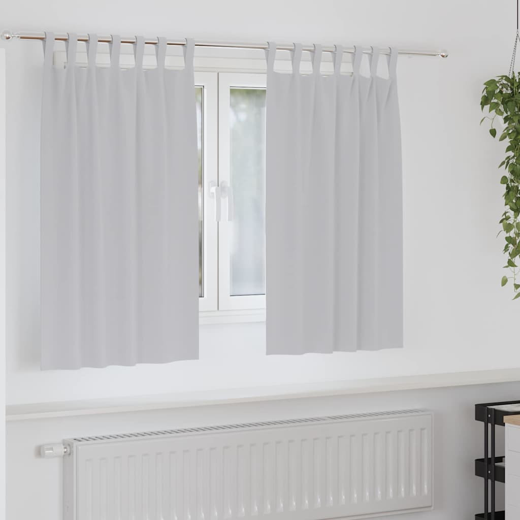 vidaXL Verdunkelungs-Vorhänge mit Ringen 2 pcs Hellgrau 140 x 140 cm