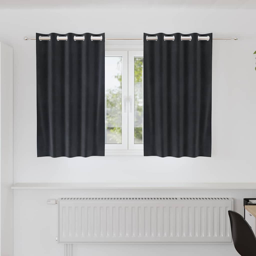 vidaXL Verdunkelungsvorhänge 2 pcs Dunkelgrau 140 x 140 cm Samt